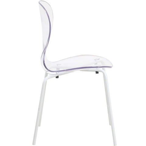 Oyster Modern Transparent Side Chair in White Base Set of 4