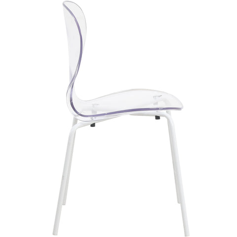 Oyster Modern Stackable Dining Side Chair with Chrome/White/Black Stainless Steel Legs