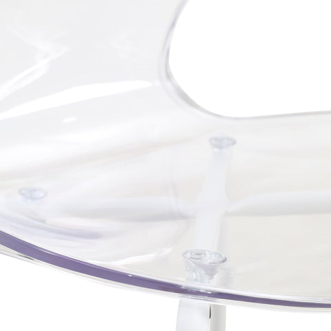 Oyster Modern Transparent Side Chair in White Base Set of 4