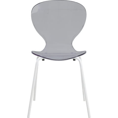 Oyster Modern Transparent Side Chair in White Base Set of 4