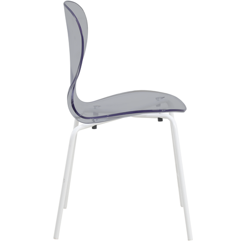 Oyster Modern Stackable Dining Side Chair with Chrome/White/Black Stainless Steel Legs
