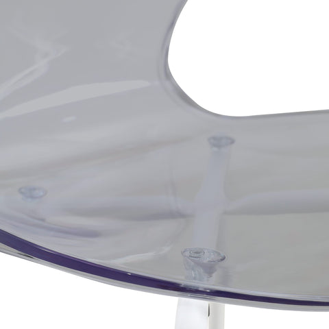 Oyster Modern Transparent Side Chair in White Base Set of 4