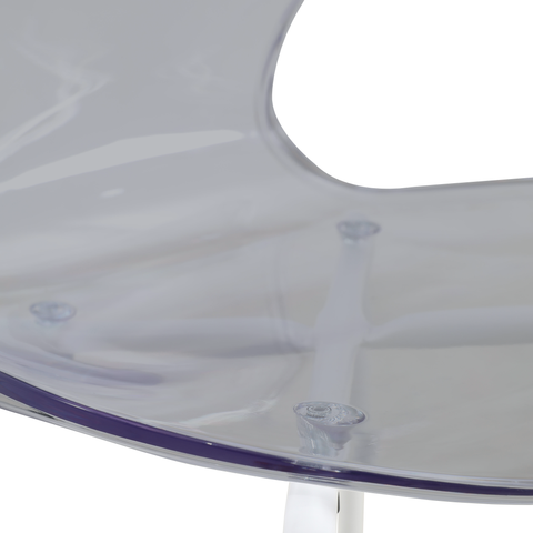 Oyster Modern Stackable Dining Side Chair with Chrome/White/Black Stainless Steel Legs