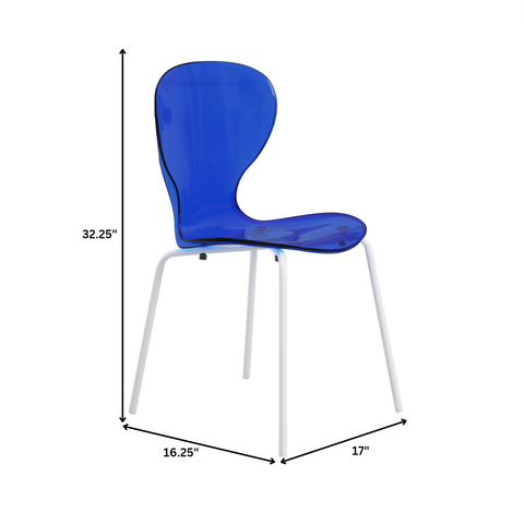 Oyster Modern Stackable Dining Side Chair with Chrome/White/Black Stainless Steel Legs