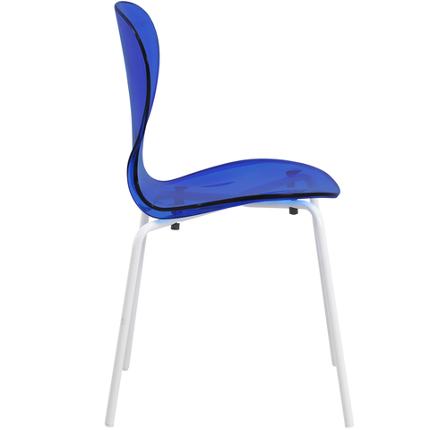 Oyster Modern Stackable Dining Side Chair with Chrome/White/Black Stainless Steel Legs