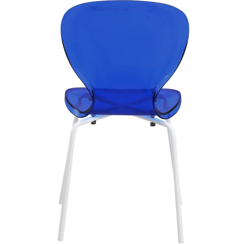 Oyster Modern Transparent Side Chair in White Base Set of 4