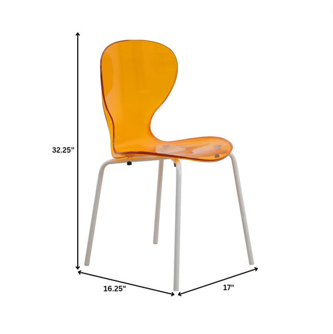 Oyster Modern Stackable Dining Side Chair with Chrome/White/Black Stainless Steel Legs