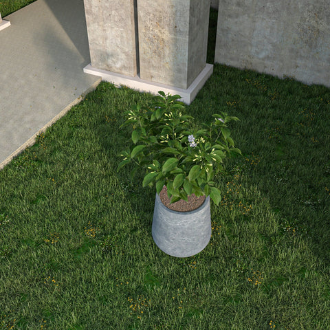 LeisureMod Orchid Modern Tapered Round Planter Pot in Fiberstone and Clay Weather Resistant Design