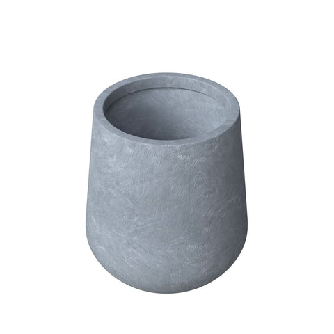 LeisureMod Orchid Modern Tapered Round Planter Pot in Fiberstone and Clay Weather Resistant Design