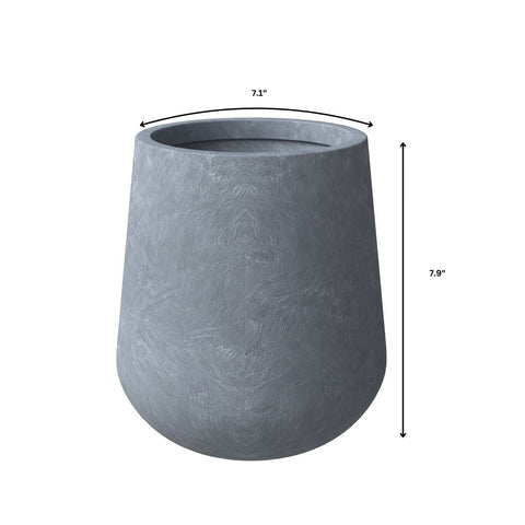 LeisureMod Orchid Modern Tapered Round Planter Pot in Fiberstone and Clay Weather Resistant Design