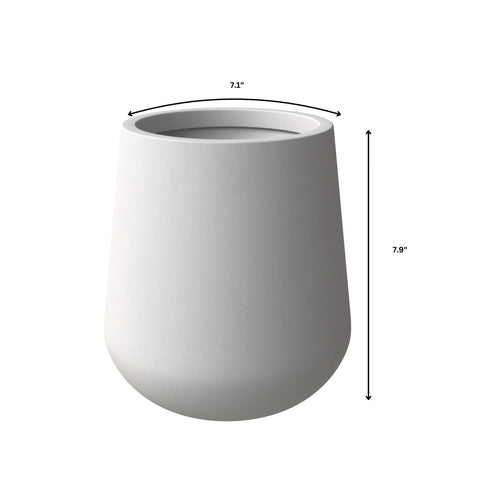 LeisureMod Orchid Modern Tapered Round Planter Pot in Fiberstone and Clay Weather Resistant Design