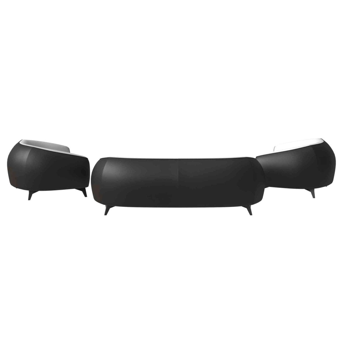 Opula 3 - Piece Leather Sofa Set with Solid Wood Frame and Stainless Steel Legs