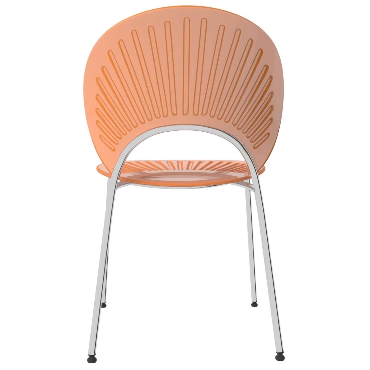Opulent Modern Plastic Dining Chair in Chrome Metal Legs