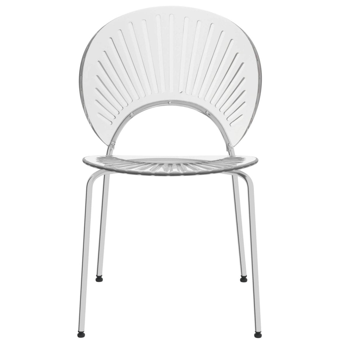 Opulent Modern Plastic Dining Chair in Chrome Metal Legs