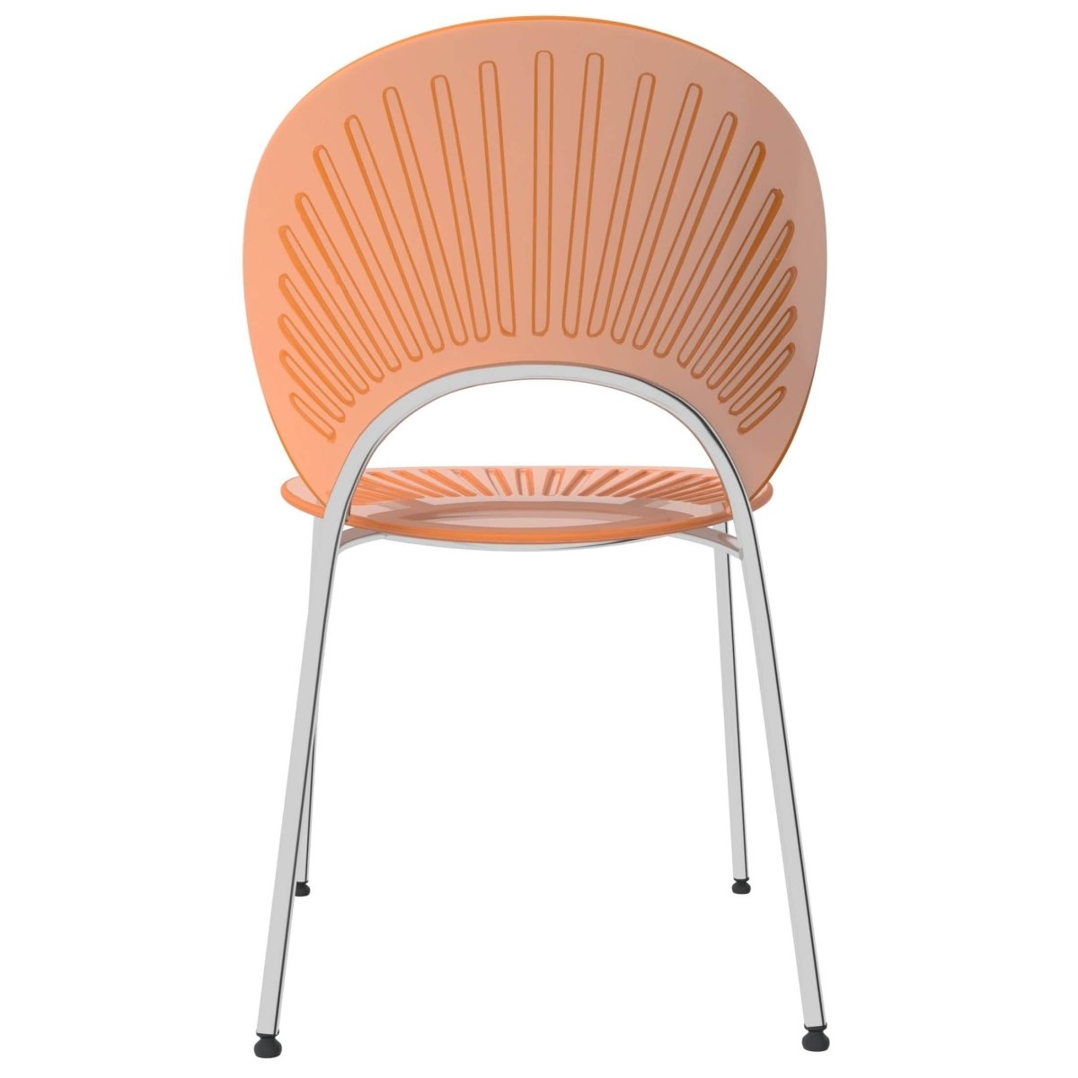 Opulent Modern Plastic Dining Chair in Chrome Metal Legs Set of 2