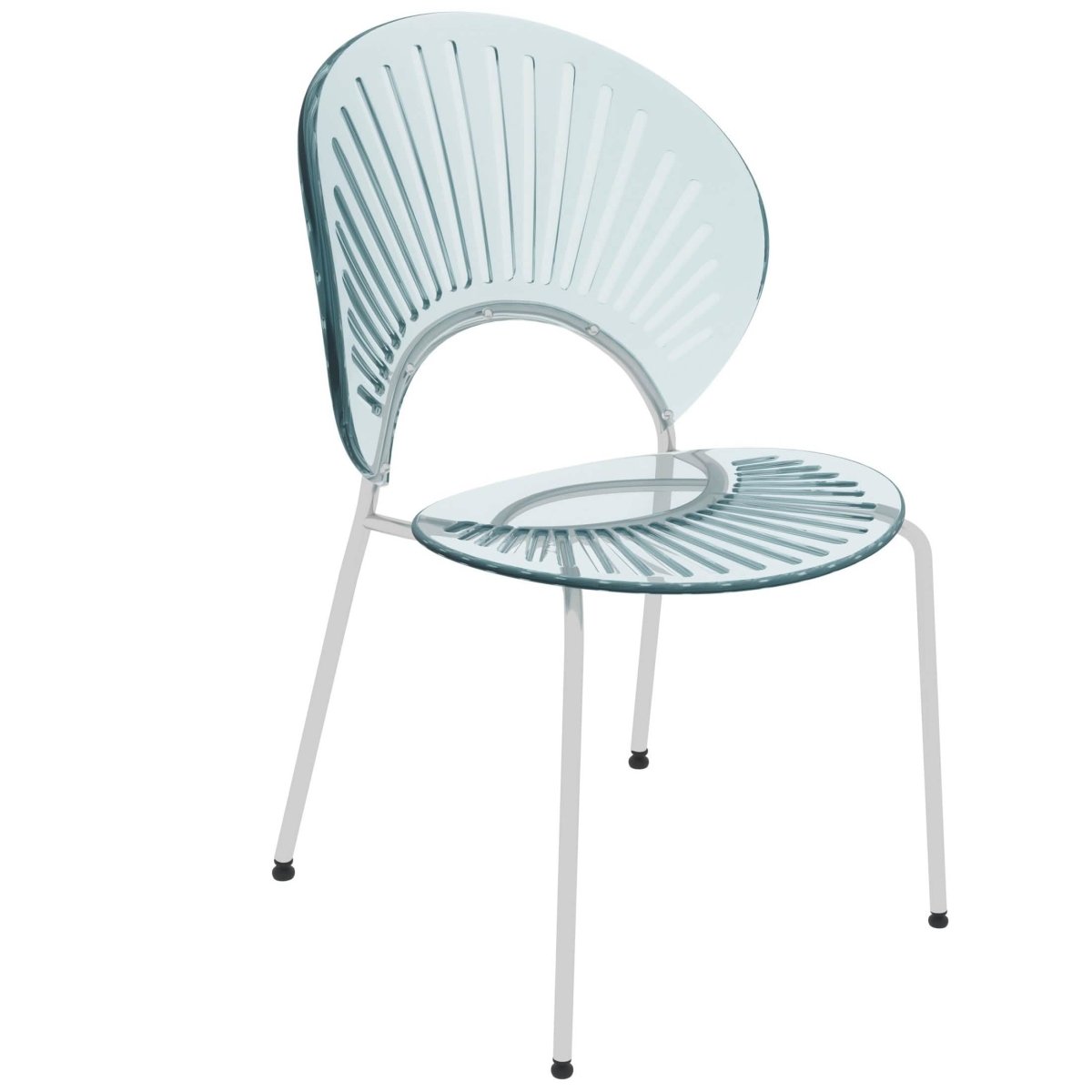 Opulent Modern Plastic Dining Chair in Chrome Metal Legs Set of 2