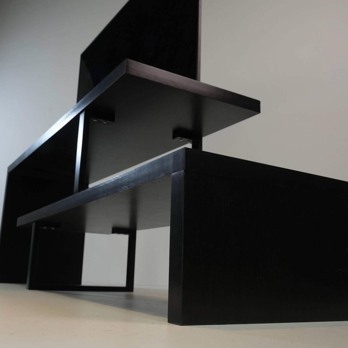 Orford Mid - Century Modern TV Stand with MDF Shelves and Powder Coated Iron Legs for Living Room
