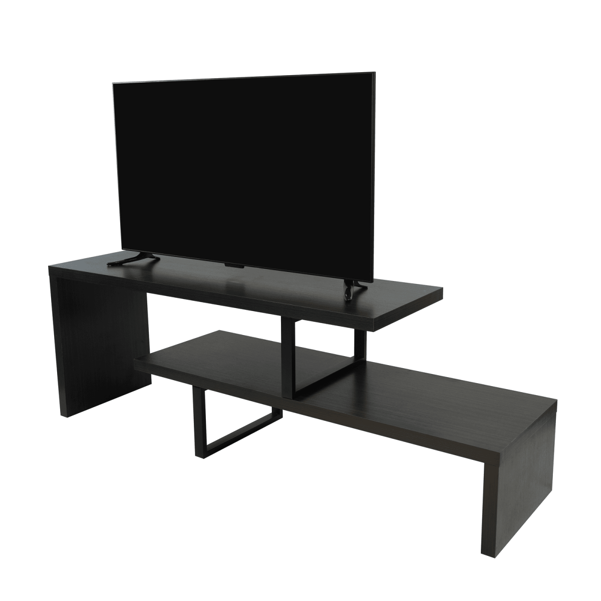 Orford Mid - Century Modern TV Stand with MDF Shelves and Powder Coated Iron Legs for Living Room