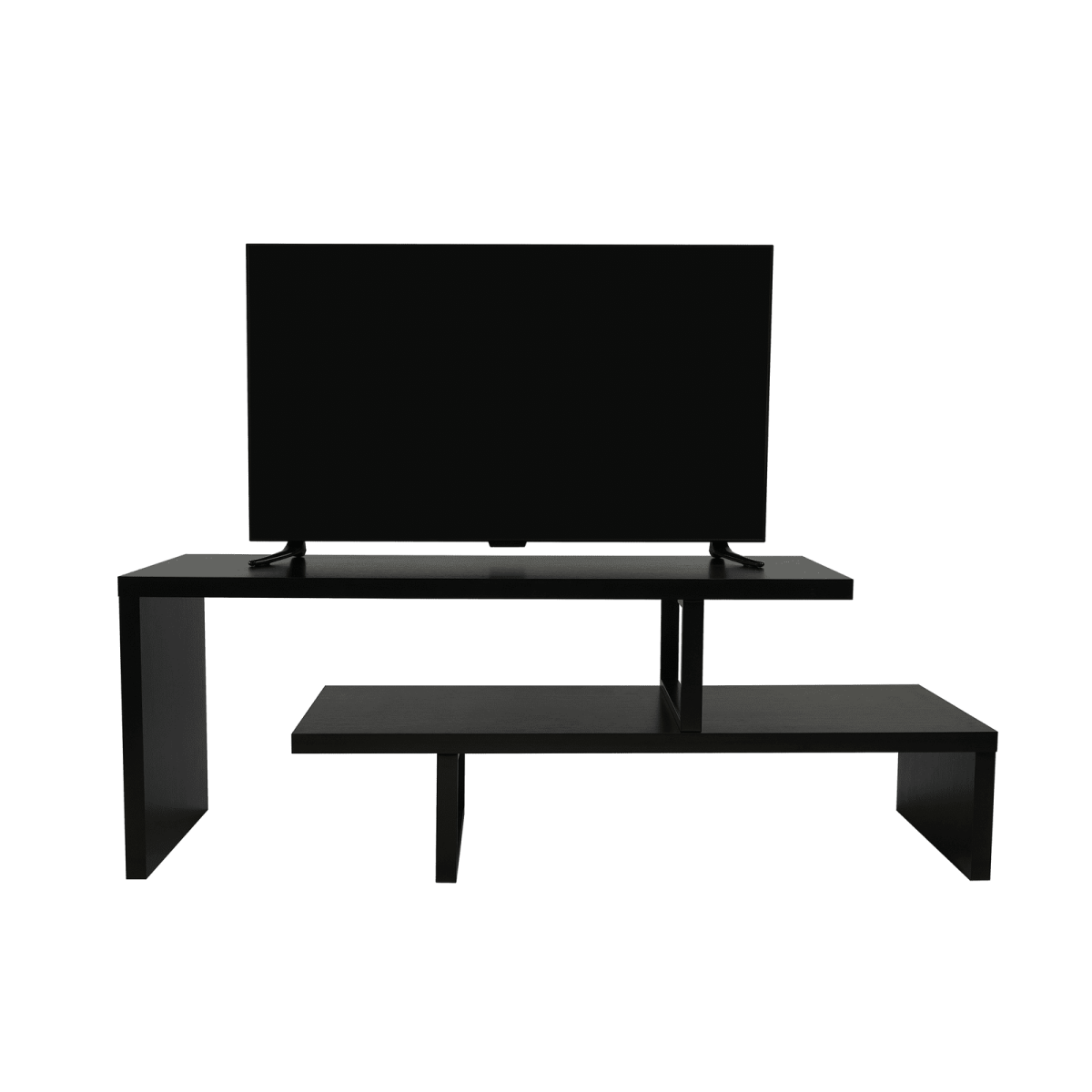 Orford Mid - Century Modern TV Stand with MDF Shelves and Powder Coated Iron Legs for Living Room