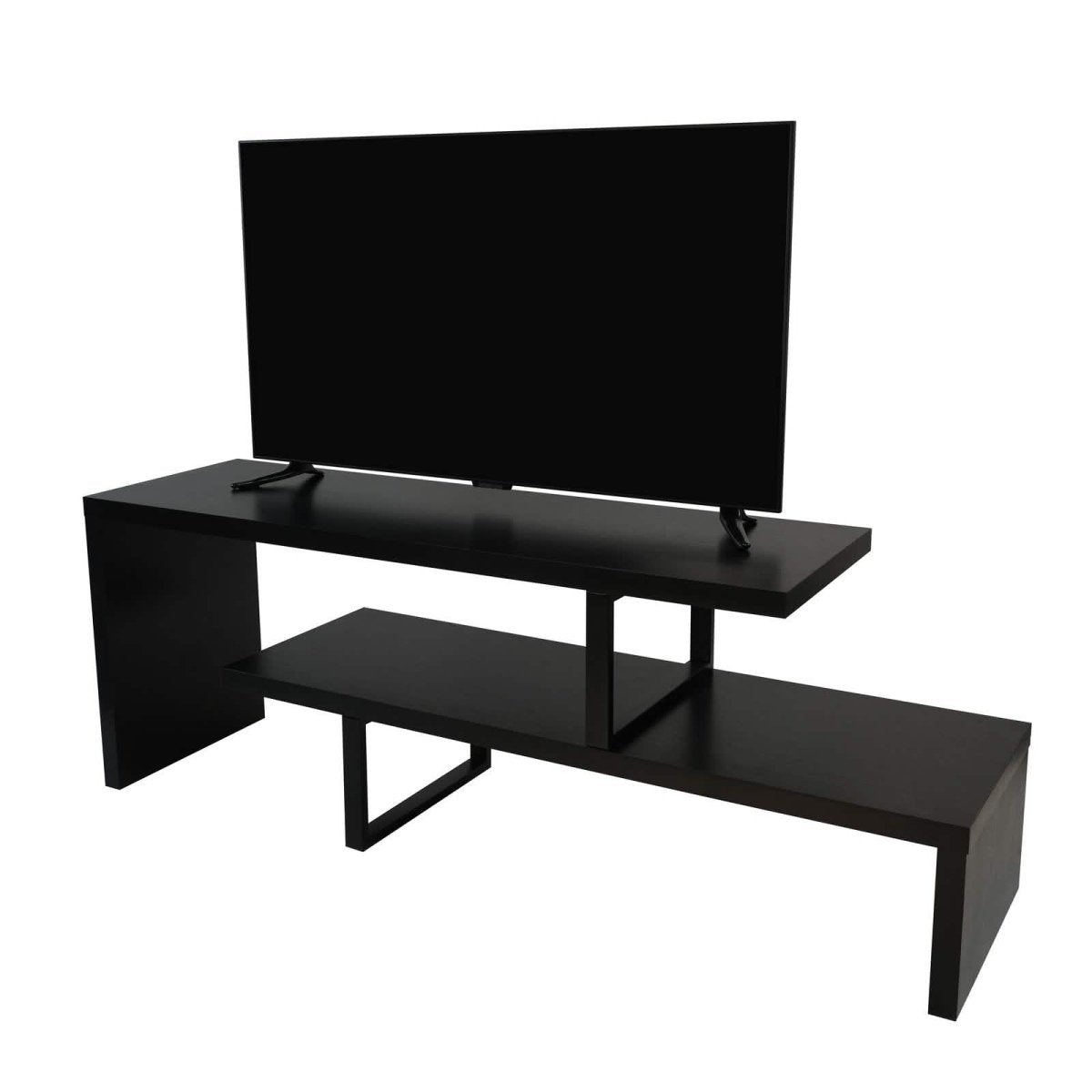 Orford Mid - Century Modern TV Stand with MDF Shelves and Powder Coated Iron Legs for Living Room
