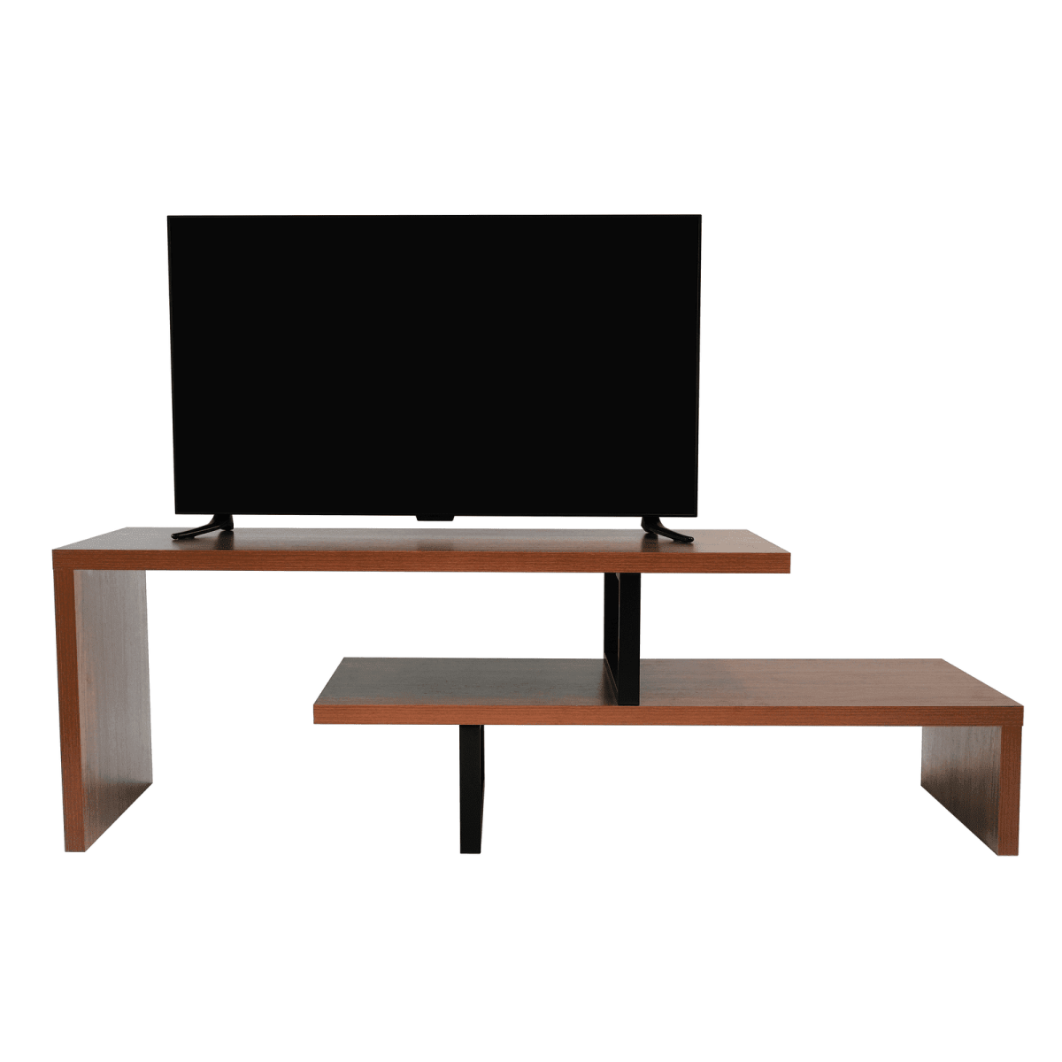 Orford Mid - Century Modern TV Stand with MDF Shelves and Powder Coated Iron Legs for Living Room
