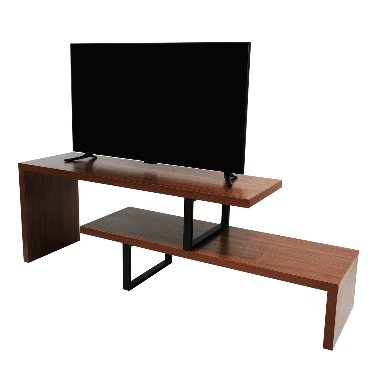 Orford Mid - Century Modern TV Stand with MDF Shelves and Powder Coated Iron Legs for Living Room