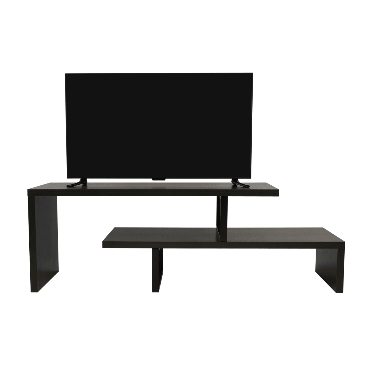 Orford Mid - Century Modern TV Stand with MDF Shelves and Powder Coated Iron Legs for Living Room