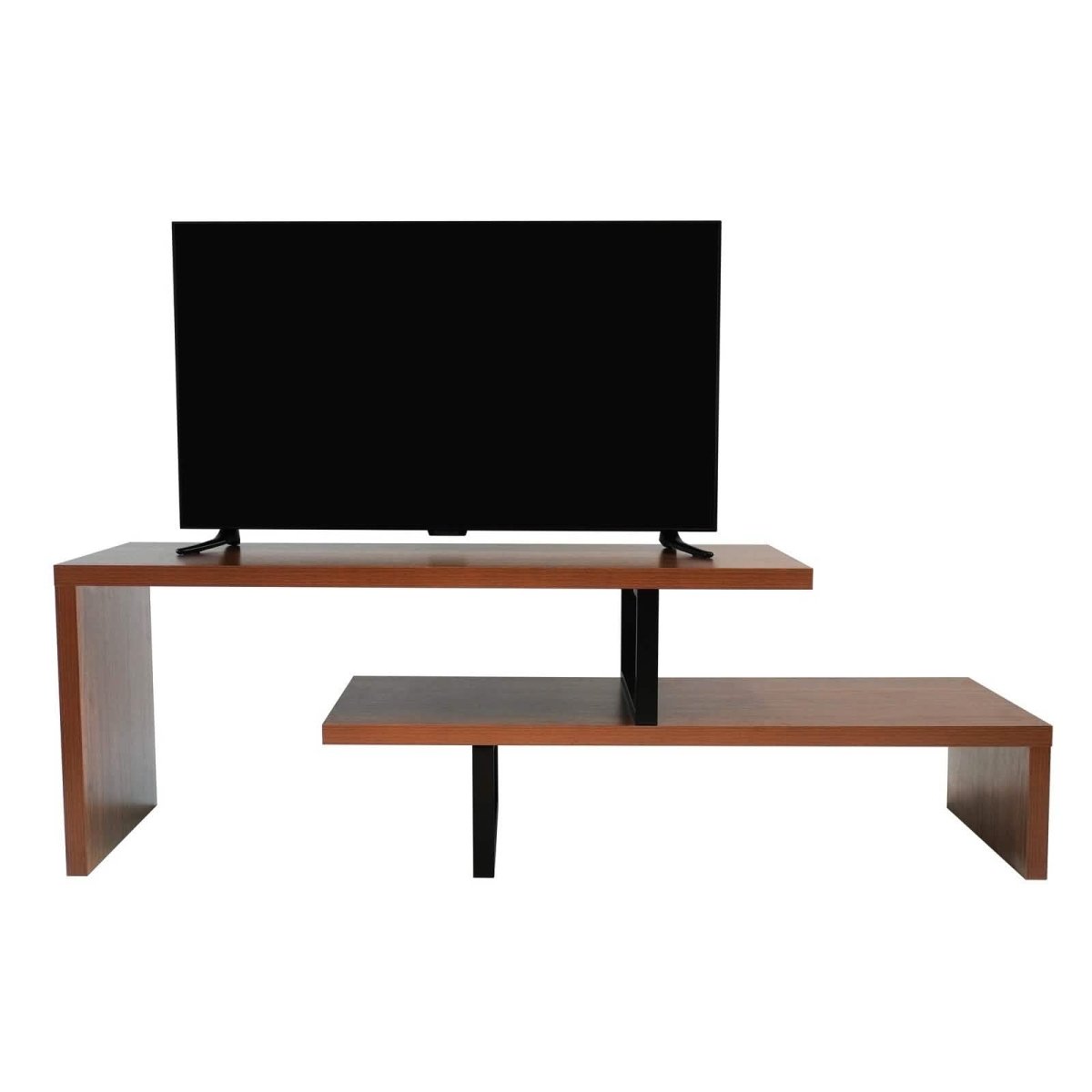 Orford Mid - Century Modern TV Stand with MDF Shelves and Powder Coated Iron Legs for Living Room