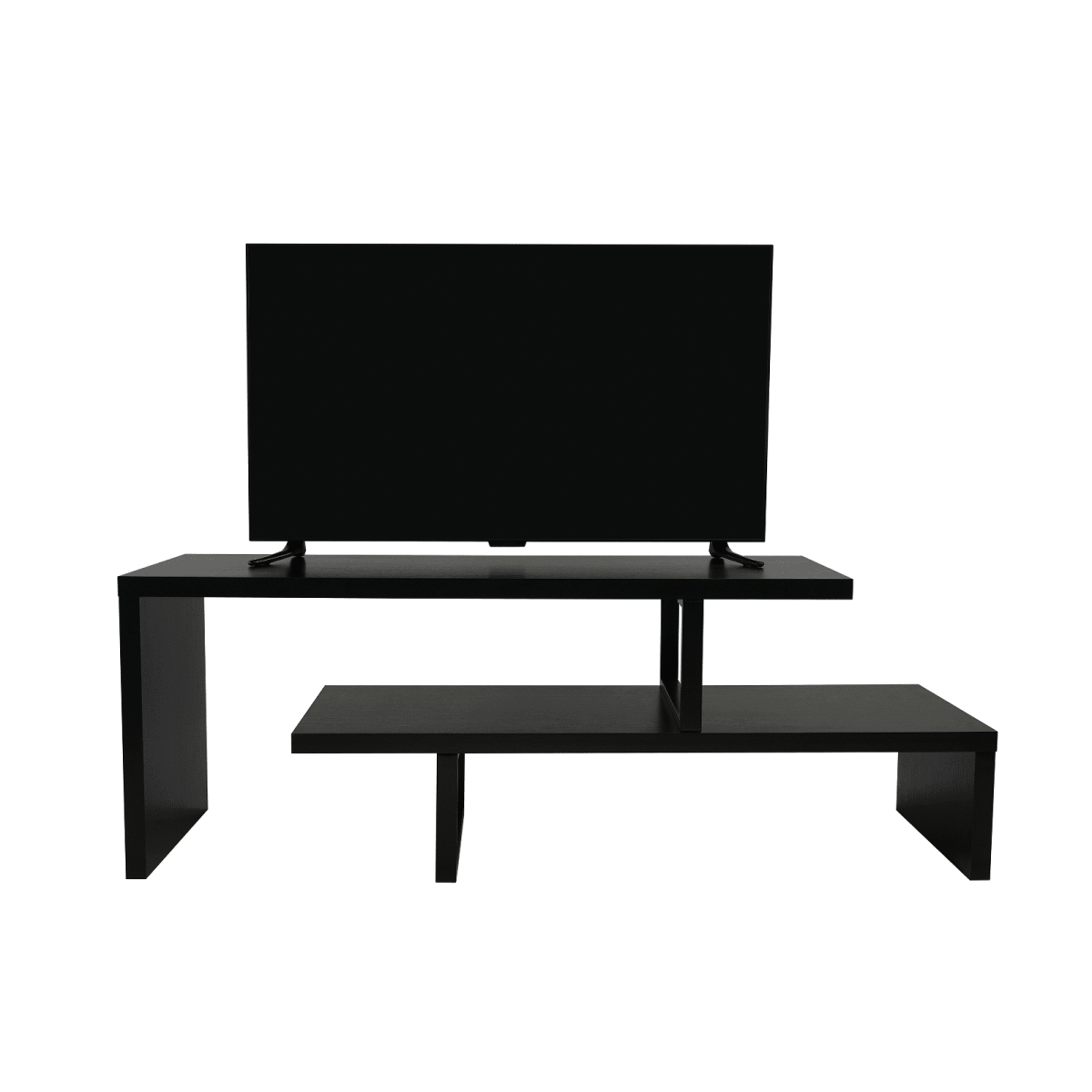 Orford Mid - Century Modern TV Stand with MDF Shelves and Powder Coated Iron Legs for Living Room