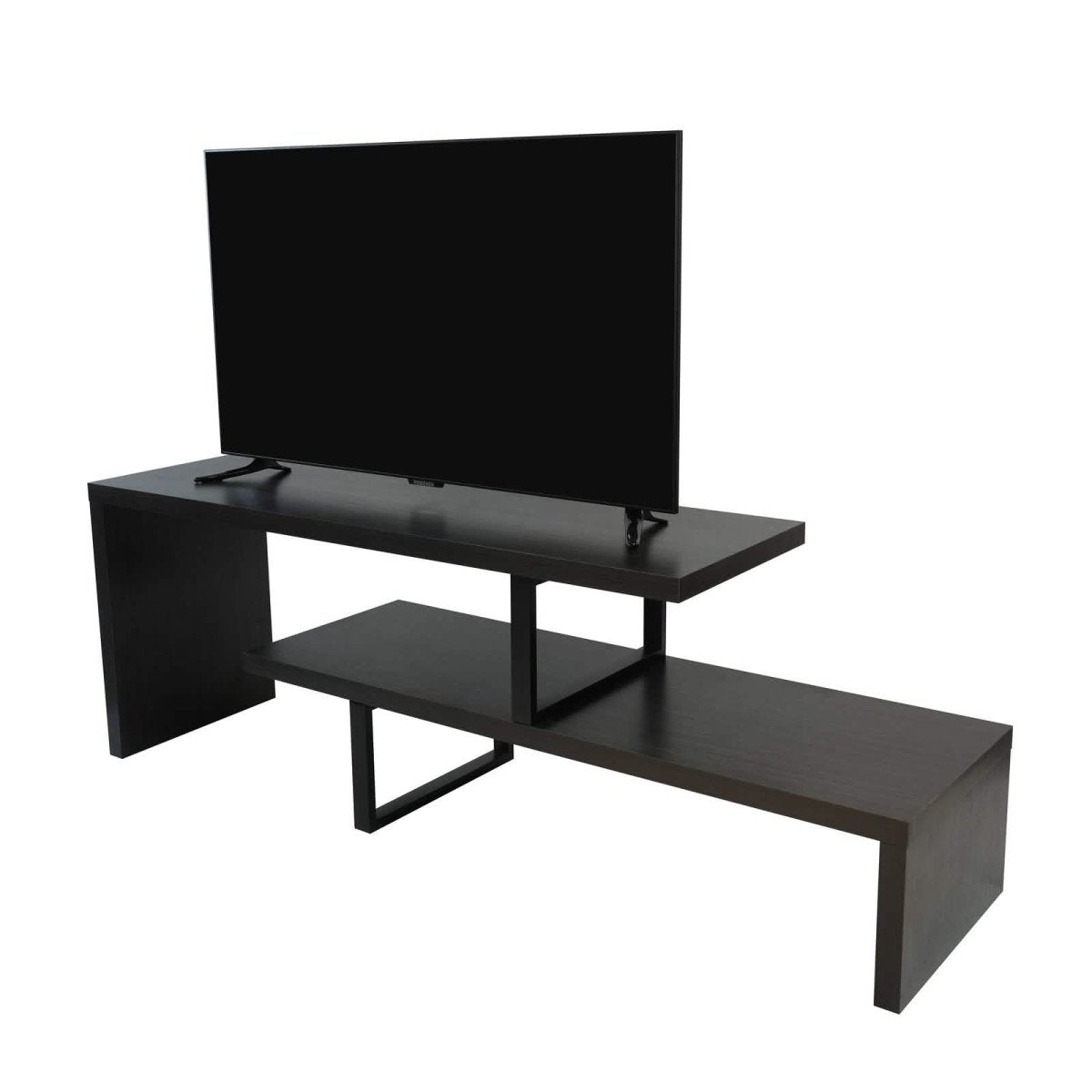 Orford Mid - Century Modern TV Stand with MDF Shelves and Powder Coated Iron Legs for Living Room