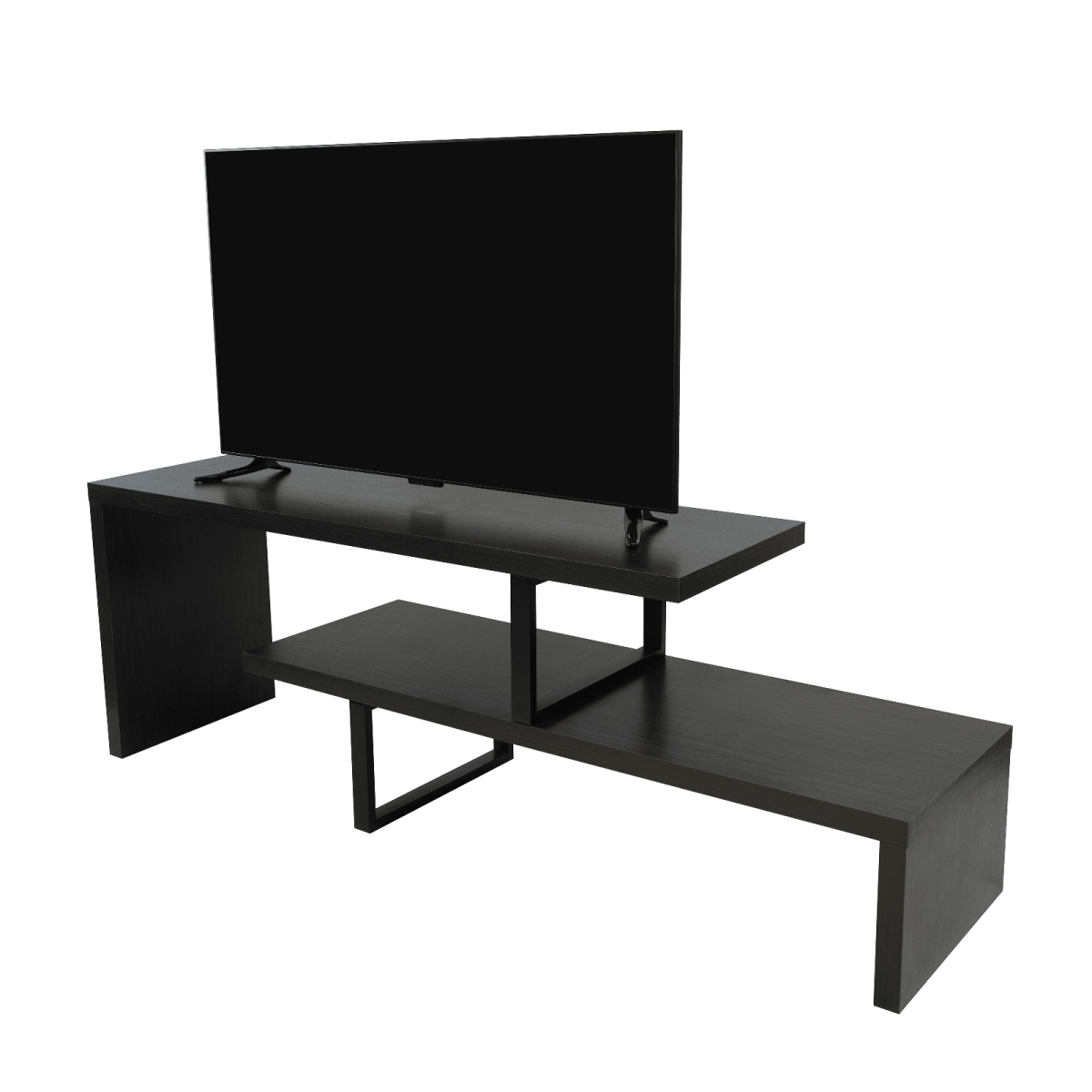 Orford Mid - Century Modern TV Stand with MDF Shelves and Powder Coated Iron Legs for Living Room
