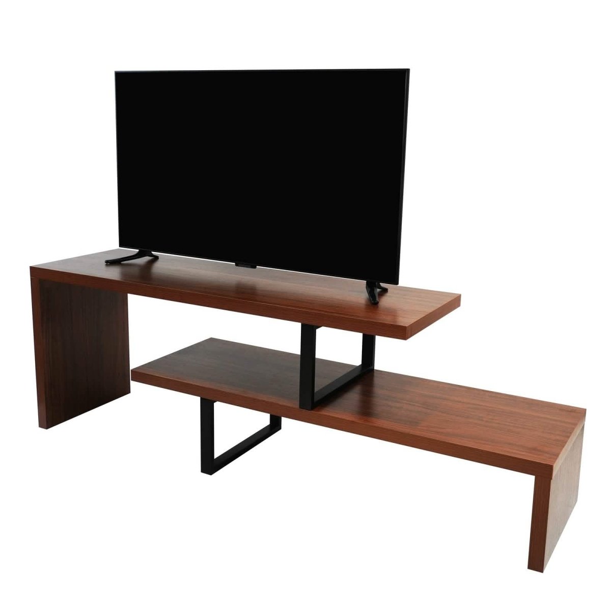 Orford Mid - Century Modern TV Stand with MDF Shelves and Powder Coated Iron Legs for Living Room