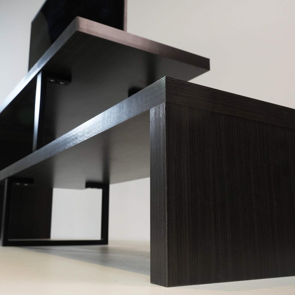 Orford Mid - Century Modern TV Stand with MDF Shelves and Powder Coated Iron Legs for Living Room