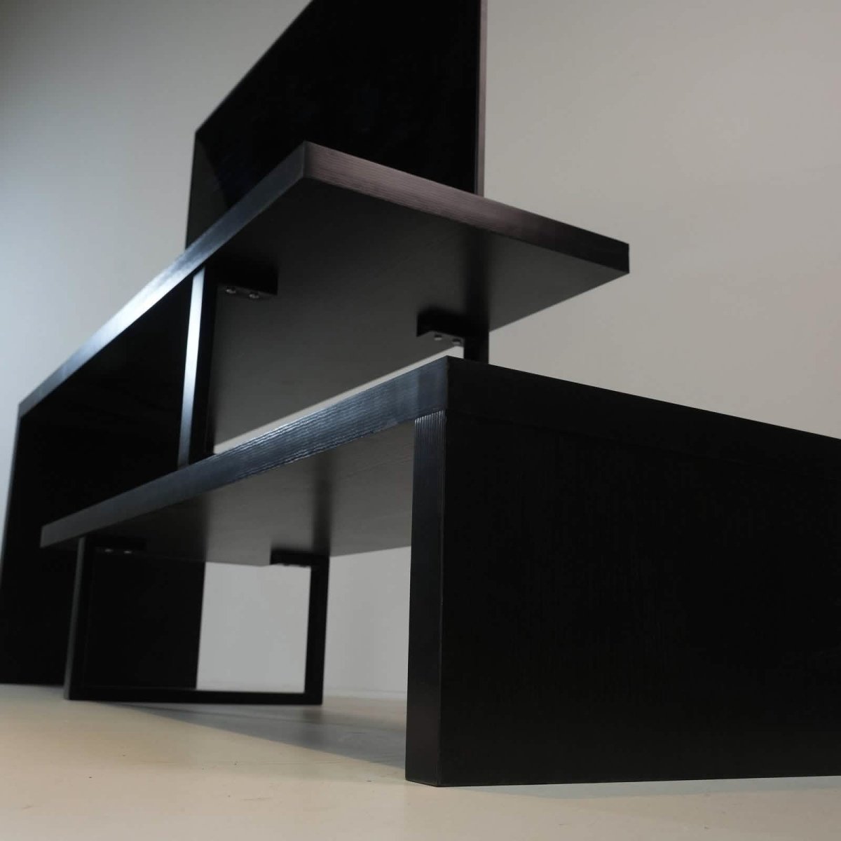 Orford Mid - Century Modern TV Stand with MDF Shelves and Powder Coated Iron Legs for Living Room