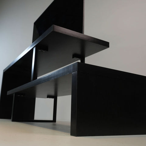 Orford Mid-Century Modern TV Stand with MDF Shelves and Powder Coated Iron Legs for Living Room
