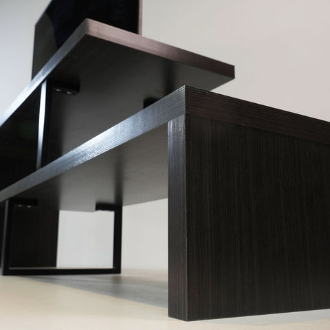 Orford Mid-Century Modern TV Stand with MDF Shelves and Powder Coated Iron Legs for Living Room
