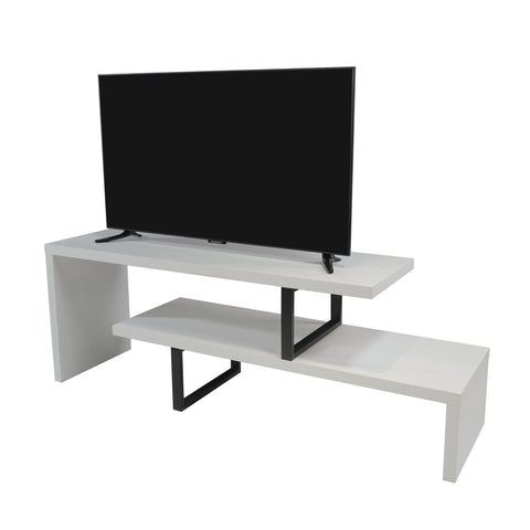 Orford Mid-Century Modern TV Stand with MDF Shelves and Powder Coated Iron Legs for Living Room