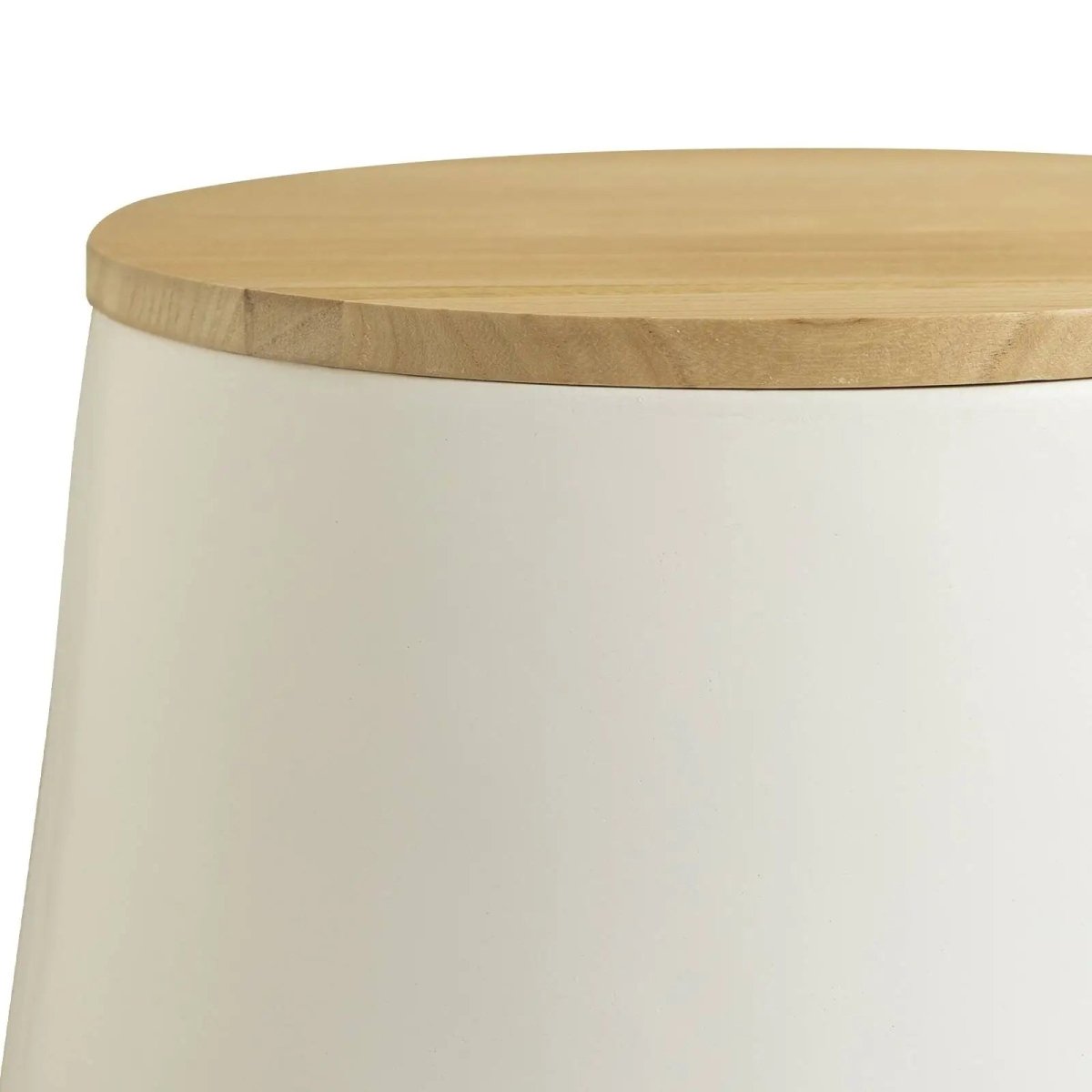 Orunel Modern Round Fiberstone Side Table with Hidden Storage – Indoor Outdoor Accent Table