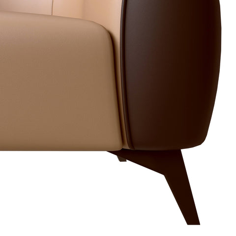 Opula Single-Seater Leather Sofa Accent Armchair with Stainless Steel Legs