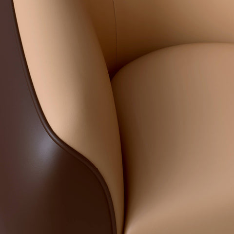 Opula Single-Seater Leather Sofa Accent Armchair with Stainless Steel Legs