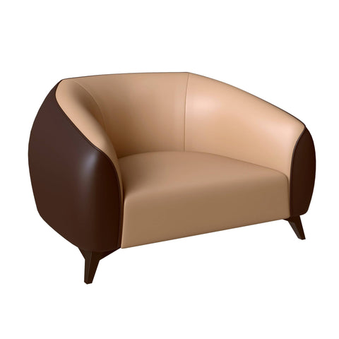 Opula Single-Seater Leather Sofa Accent Armchair with Stainless Steel Legs