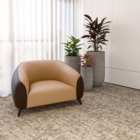 Opula Single-Seater Leather Sofa Accent Armchair with Stainless Steel Legs