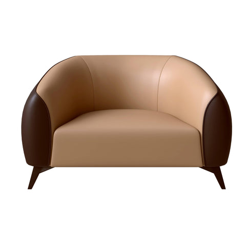 Opula Single-Seater Leather Sofa Accent Armchair with Stainless Steel Legs