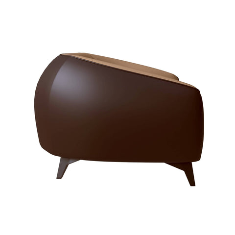 Opula Single-Seater Leather Sofa Accent Armchair with Stainless Steel Legs