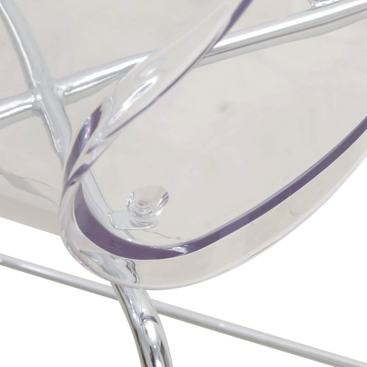 Oyster Mid - Century Modern Acrylic Barstool with Steel Frame in Chrome