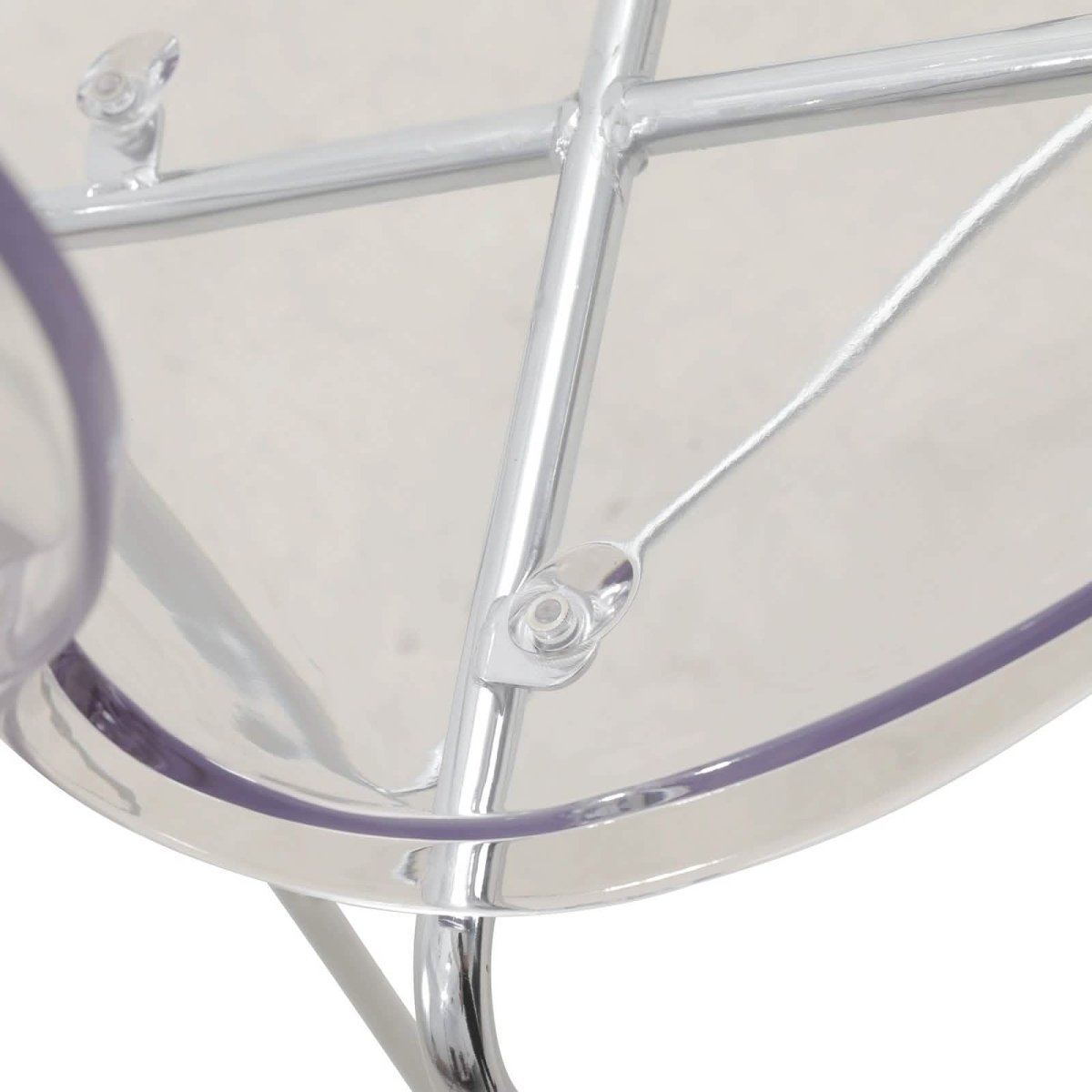 Oyster Mid - Century Modern Acrylic Barstool with Steel Frame in Chrome