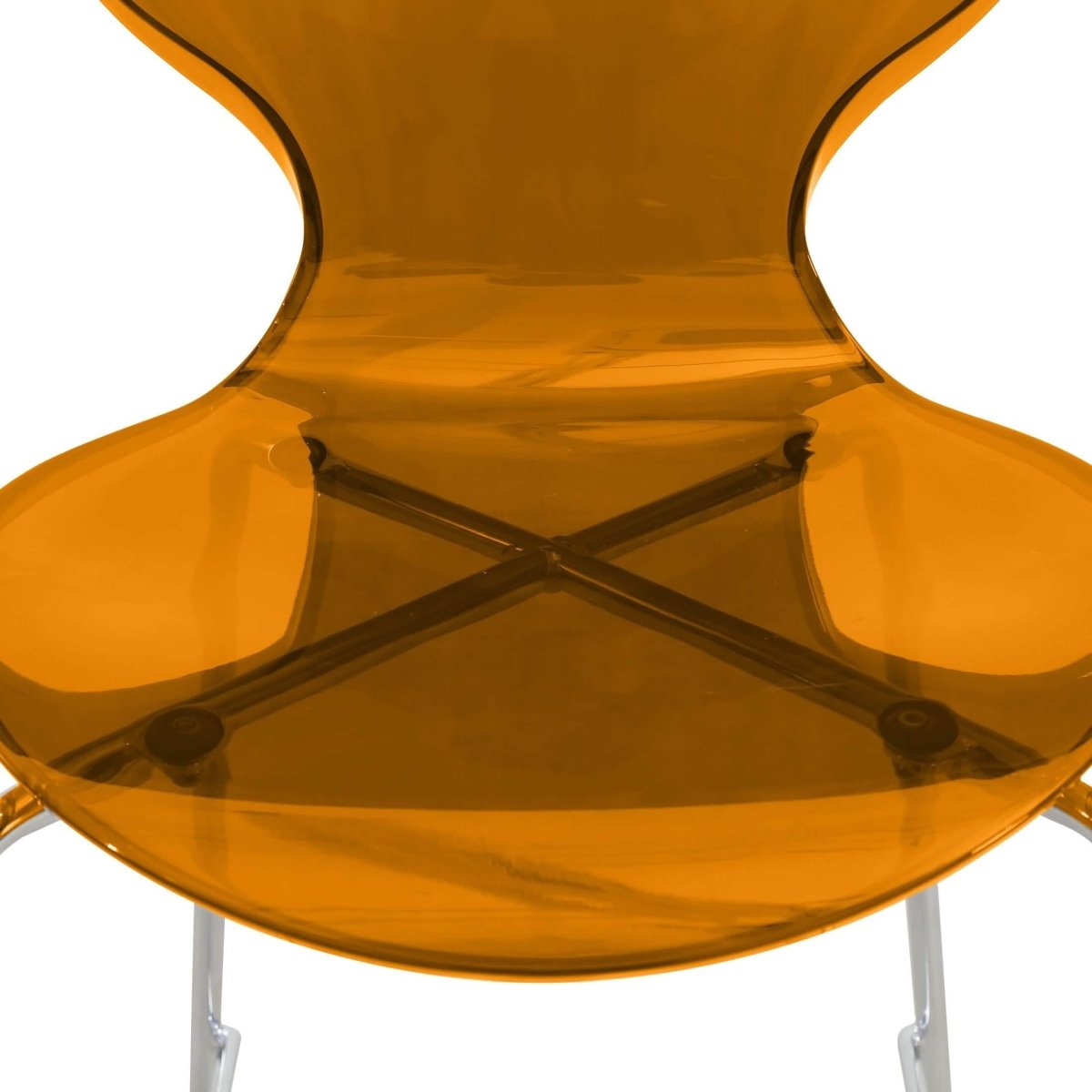 Oyster Mid - Century Modern Acrylic Barstool with Steel Frame in Chrome