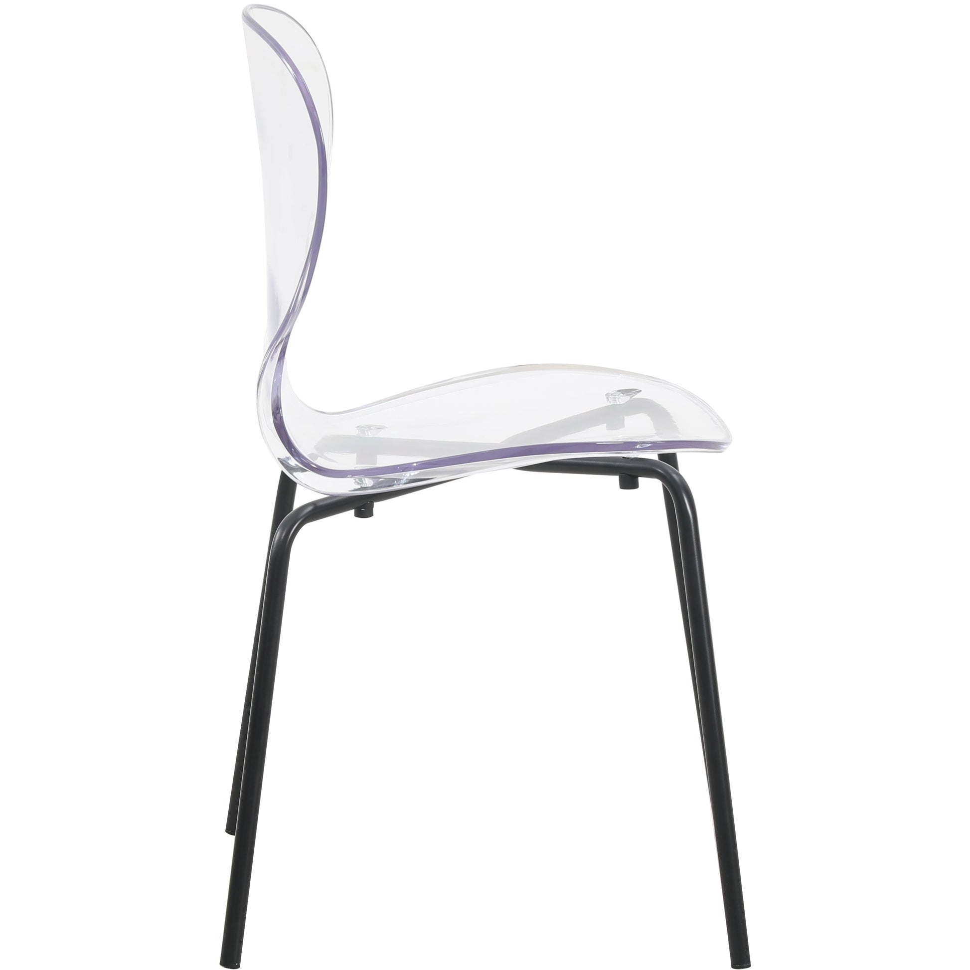 Oyster Modern Stackable Dining Side Chair with Chrome/White/Black Stainless Steel Legs