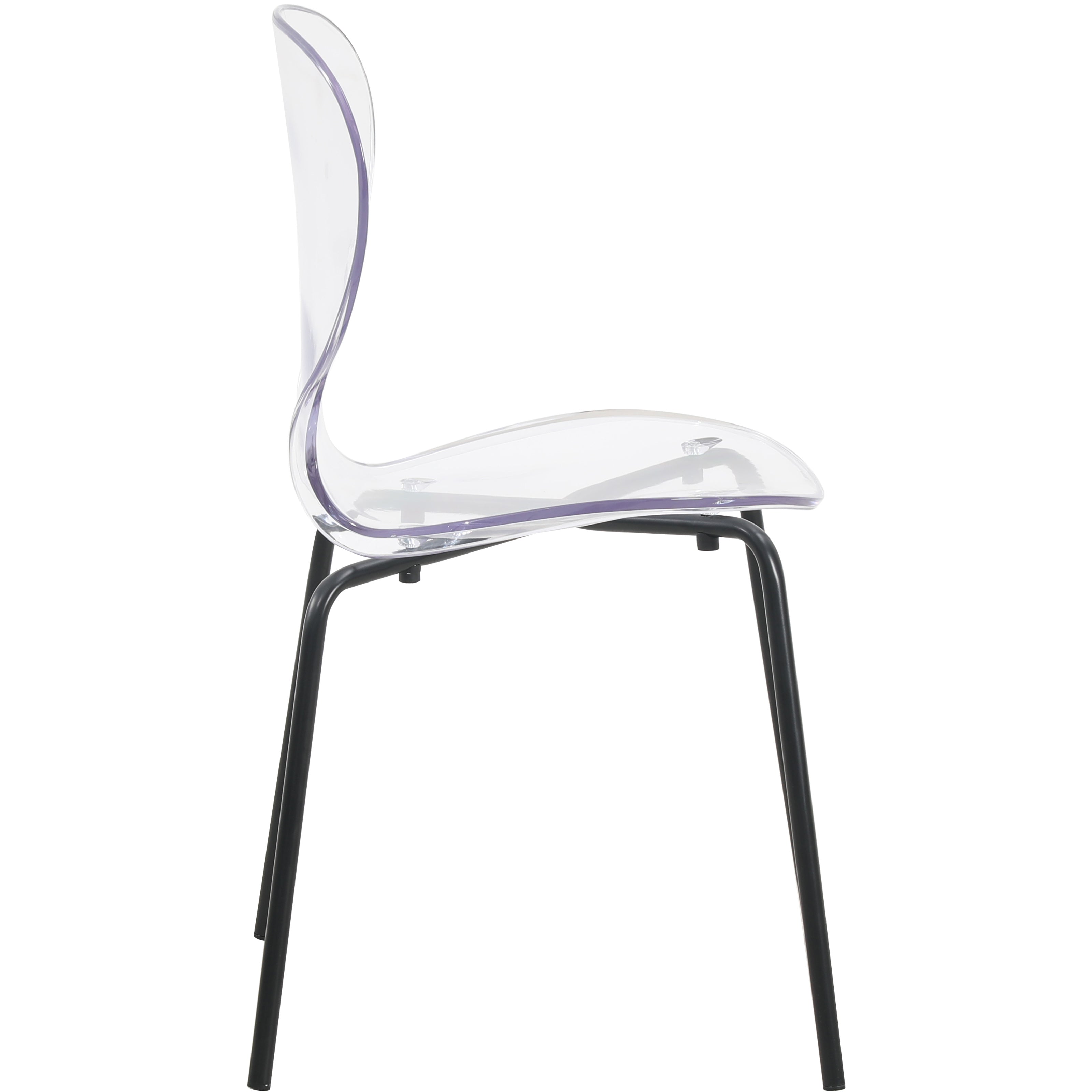 Oyster Modern Stackable Dining Side Chair with Chrome/White/Black Stainless Steel Legs