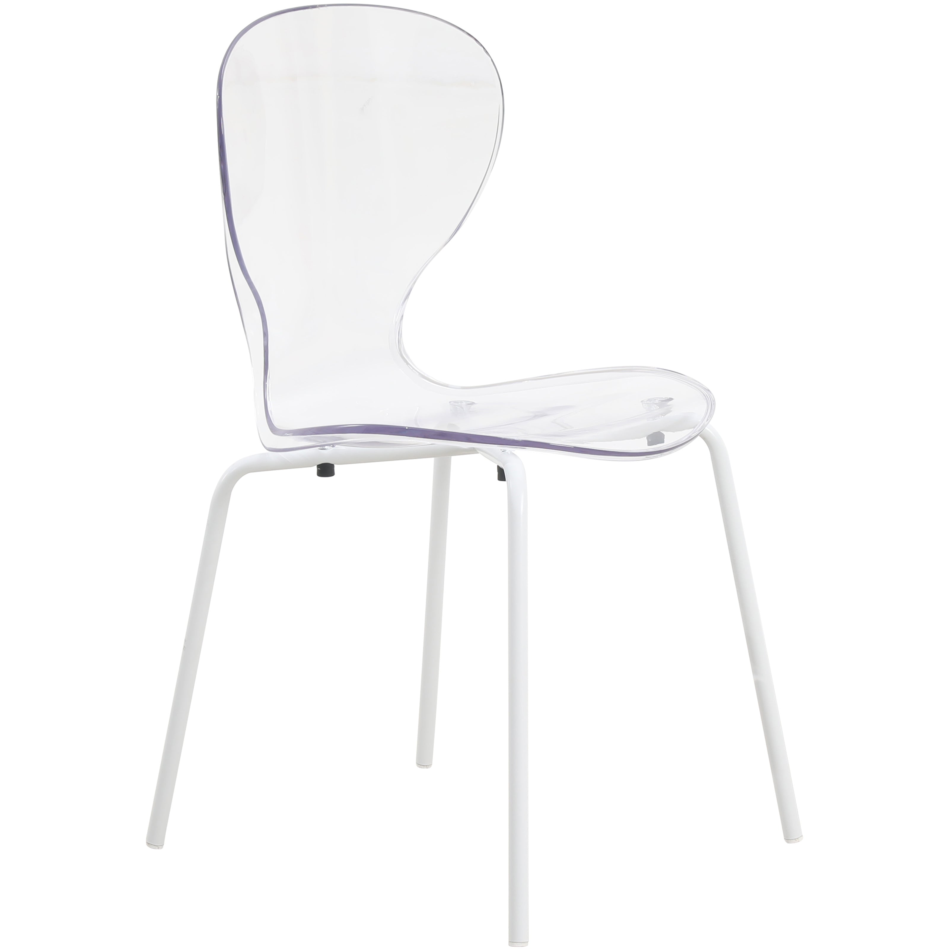 Oyster Modern Stackable Dining Side Chair with Chrome/White/Black Stainless Steel Legs